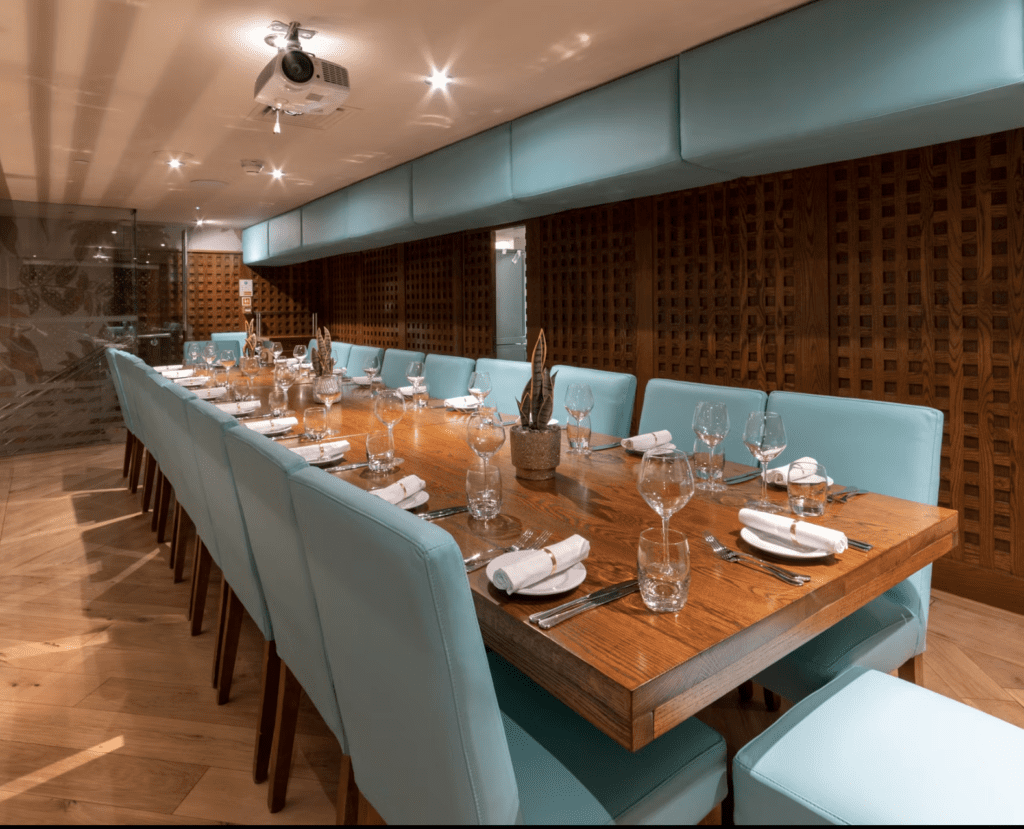 The private dining room at Piccolino on Exchange Square